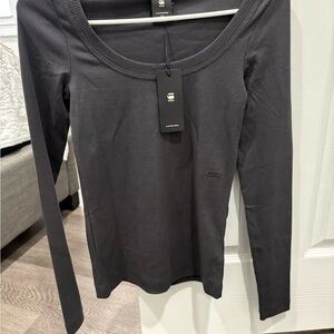 G-Star Gray Fitted Bodysuit Top